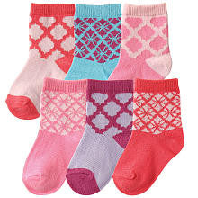 Hudson Baby 6 Pair Socks Gift Set - Dark Pink - 6 - 12 Months