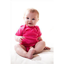 Gripzee Girls Pink Short Sleeve Lap Shoulder Silicone Grip Bodysuit