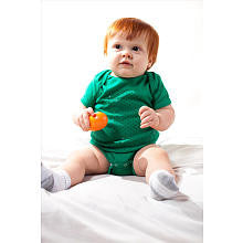 Gripzee Neutral Green Short Sleeve Lap Shoulder Silicone Grip Bodysuit