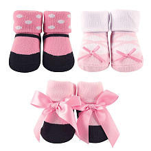 Luvable Friends 3 Pair Decorated Socks Gift Set - Ballet