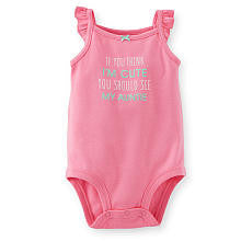 Carter's Girls Pink "If You Think I'm Cute You Should See My Auntie" Sleeveless Slogan Bodysuit