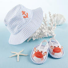 Baby Aspen Coastal Cutie Sun Hat and Spa Booties Gift Set - Boy (0 - 6 Months)