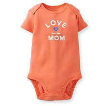 Carter's Girls Orange "Love to Dress Like Mom" Sugar Glitter Short Sleeve Bodysuit