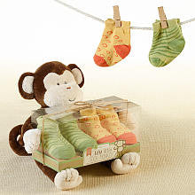 Baby Aspen My Little Sock Monkey Plush & Sock Set - 0 - 9 Months