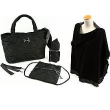 THEA THEA Diaper Bag in Black with Nursing Cape