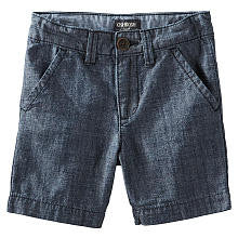 OshKosh Boys Blue Denim Chambray Shorts- Toddler