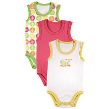 Luvable Friends Girls 3 Pack Flamingo/Floral/Solid Sleeveless Bodysuits