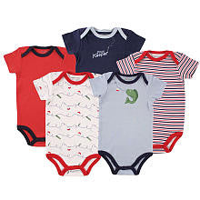 Luvable Friends Boys 5 Pack "I'm a Keeper" Fishing Bodysuits