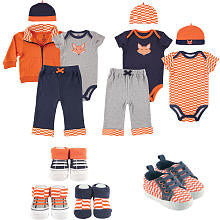 Yoga Sprout Boys 13 Piece Navy/Orange Fox Collection Set