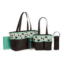 Carter's 5 Piece Diaper Bag Set - Grey/Green Floral