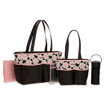 Carter's 5 Piece Diaper Bag Set - Grey/Pink Floral