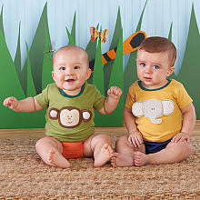 Baby Aspen "Safari Friends Tiny T's" Set of 3 T-Shirts