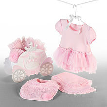 Baby Aspen Girls 3 Piece Light Pink/White Polka Dot Tutu Bodysuit, Burp Cloth and Ruffle Bib "Little Princess" Gift Set