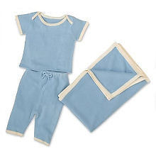 Tadpoles Boys 3 Piece Blue Soft as Pashmina Layette Set- (3-6 Months)