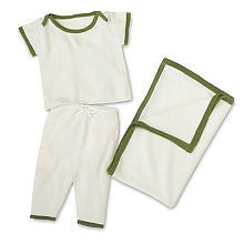 3-Piece Tadpoles Soft as Pashmina Layette Set - Cream & Green (3-6 Months)