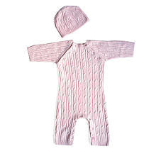 Tadpoles Girls 2 Piece Pink Cable Knit Coverall and Cap