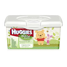 Huggies Natural Care Baby Wipes with Tub - 64 Count