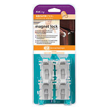 KidCo SecureStick Adhesive Mount Magnet Lock Set of 4 - Key Sold Separate