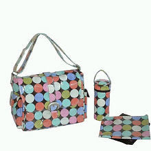 Kalencom Disco Dots Laminated Buckle Bag - Cocoa