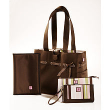 JP Lizzy Mocha Mint Classic Tote Set