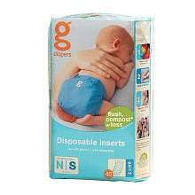 gDiapers Newborn/Small Disposable Inserts - 40 Count