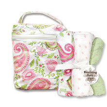 Trend Lab Paisley Print Bottle Bag and Burp Cloth Set