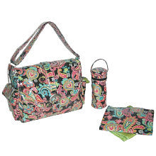 Kalencom Laminated Buckle Diaper Bag - Multi Paisely Watermelon