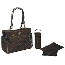 Kalencom N' Orleans Quilted Tote - Chocolate and Blue