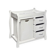 Badger Basket Changing Table with Hamper/ 3 Baskets - White