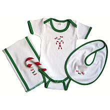 Tadpoles Neutral 4 Piece Christmas Bodysuit Layette Set