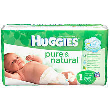 Huggies Pure & Natural Size 1 Diapers - 33 Count