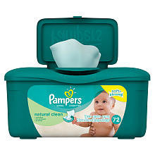 Pampers Natural Clean Unscented Wipes Tub - 72 Count