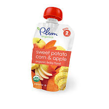 Plum Organics Second Blends Baby Food Sweet Potato Corn & Apple - 4 Ounce