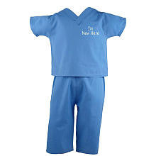 Scoots Boys Blue "I'm New Here" Scrubs