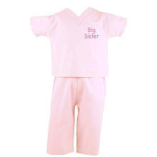 Scoots Girls Pink "Big Sister" Scrubs- Toddler