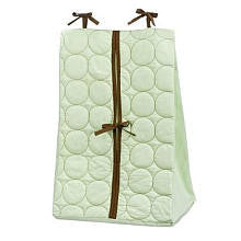 Bacati Quilted Circles Lime & Chocolate Diaper Stacker