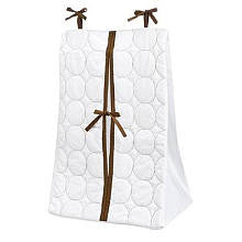 Bacati Quilted Circles White & Chocolate Diaper Stacker