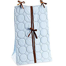 Bacati Quilted Circles Blue & Chocolate Diaper Stacker