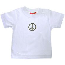 Silly Souls Neutral White Peace Sign T Shirt - 6T