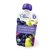 Plum Organics Second Blends Baby Food Blueberry Pear & Purple Carrot - 4 Ounce