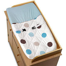 Sweet Jojo Designs Blue and Chocolate Mod Dots Collection Changing Pad Cover