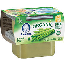 Gerber Organic 1st Foods Baby Food Peas 2-Pack - 2.5 Ounce