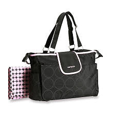 Carter's Tonal Dot Diaper Bag - Black and Pink