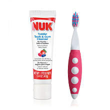 NUK Grins & Giggles Toddler Toothbrush and Cleanser Set - Pink