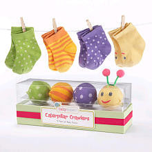 Baby Aspen 'Caterpillar Crawlers' Baby Socks Gift Set - Mutli (0-6 Months)