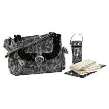 Kalencom Miss Prissy Sponge Nylon Diaper Bag - Lacey Black and White